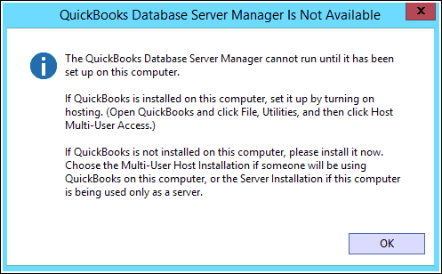 QuickBooks database server manager stopped working